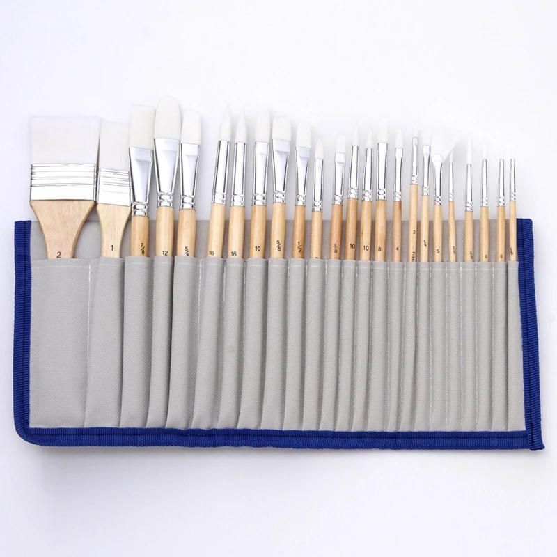 

24Pcs Artist Paintbrush Kit with Brush Holder Anti-sheding Nylon Paint Brush Perfect for Oil Acrylic Watercolor Painting