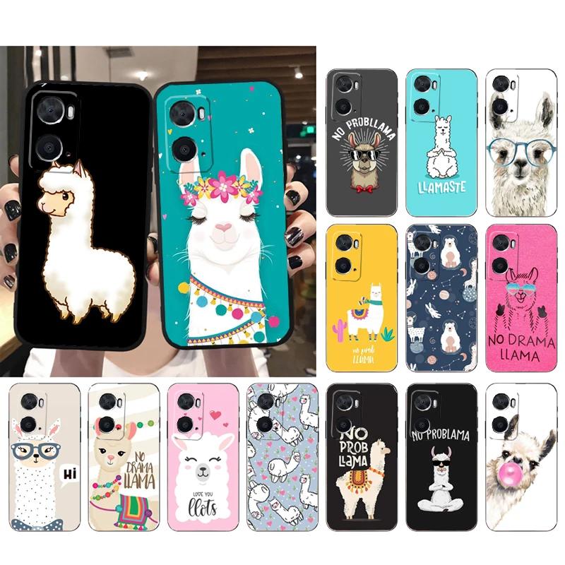 

Cute Cartoon Alpaca Llama Phone Case for OPPO A77 A57S A96 A91 A54 A74 A94 A73 A53 A53S A54S A15 A16 A17 A52 A72 A92 Funda