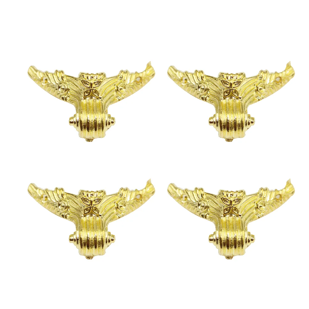 

8PCS 42x27mm Furniture Support Feet Zinc Alloy Gift Box Decoration Legs Sofa Accessories Golden