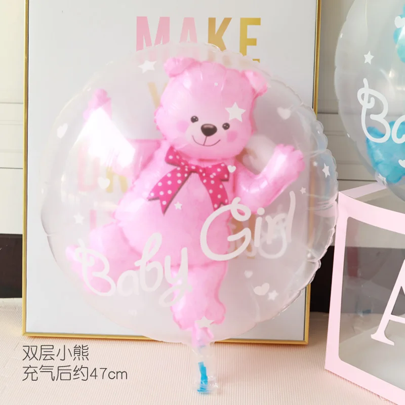 

Cute Cartoon Bear Panda Latex Sequin Confetti Balloons Kids Baby Birthday Party Supplie Presents Pull Flag Background Decoration