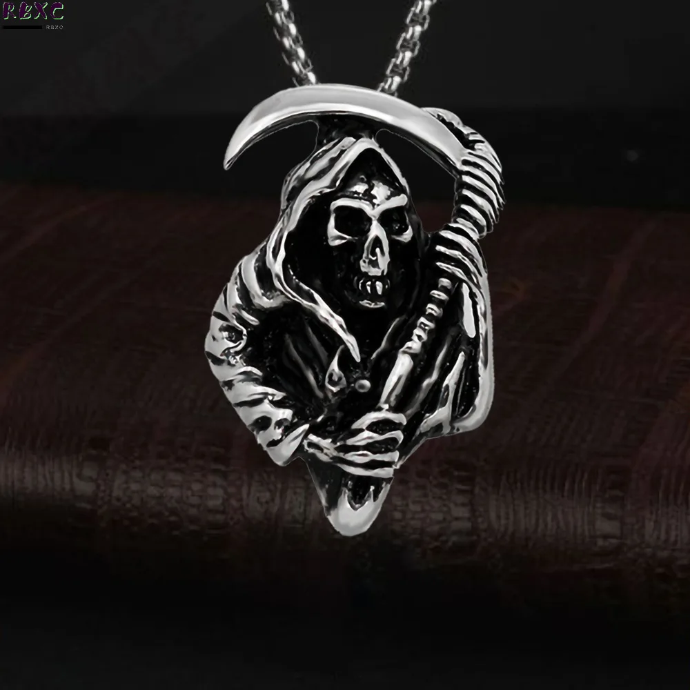 

Hot Selling Steel High Sense Sweater Chain Long Autumn Winter Death Sickle Stainless Steel Necklace Hip Hop Sweater Necklace
