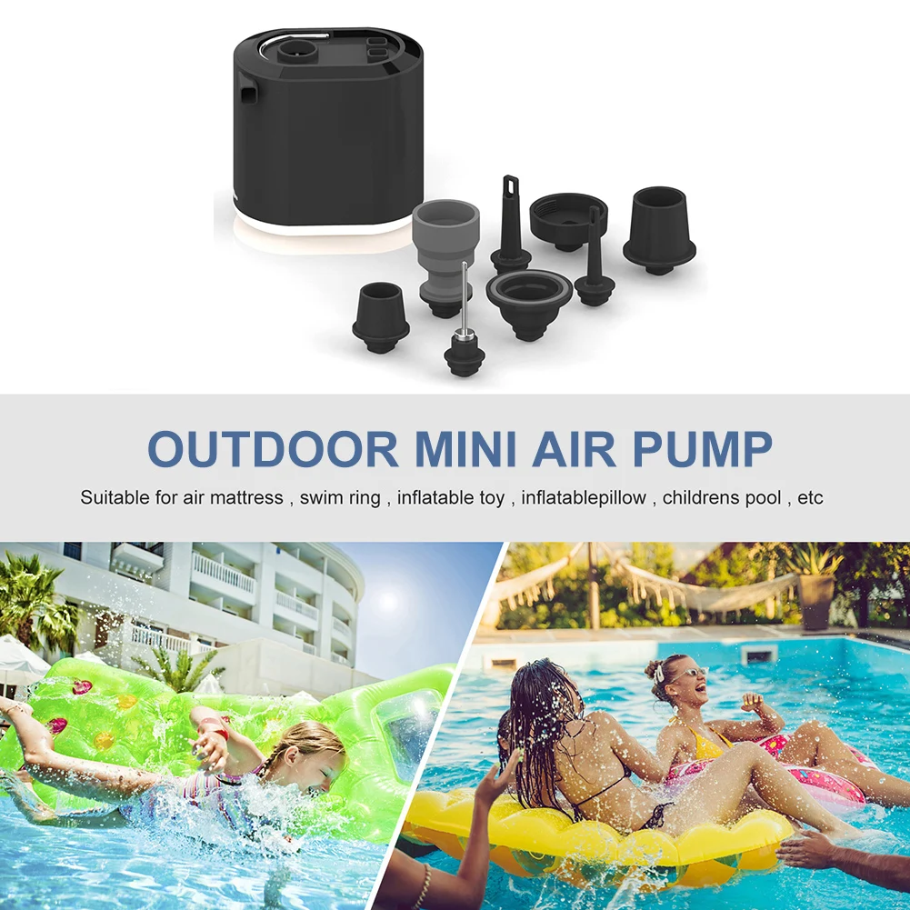 

Wireless Electric Air Pump with Camping Lantern 3600mA Air Extraction Pump Lightweight Waterproof for Swimming Ring Rubber Boat