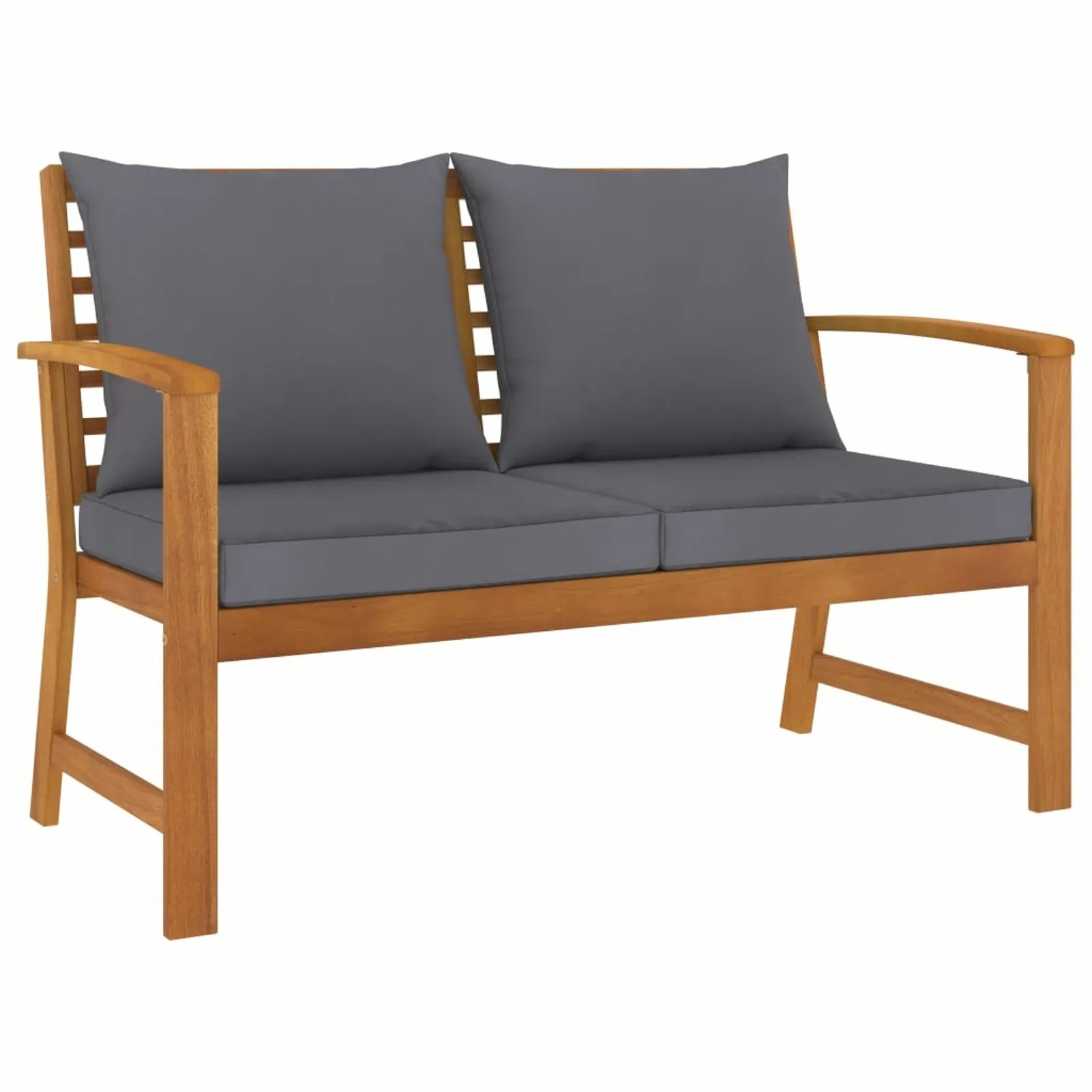 

Garden Bench 47.2" with Dark Gray Cushion Solid Acacia Wood