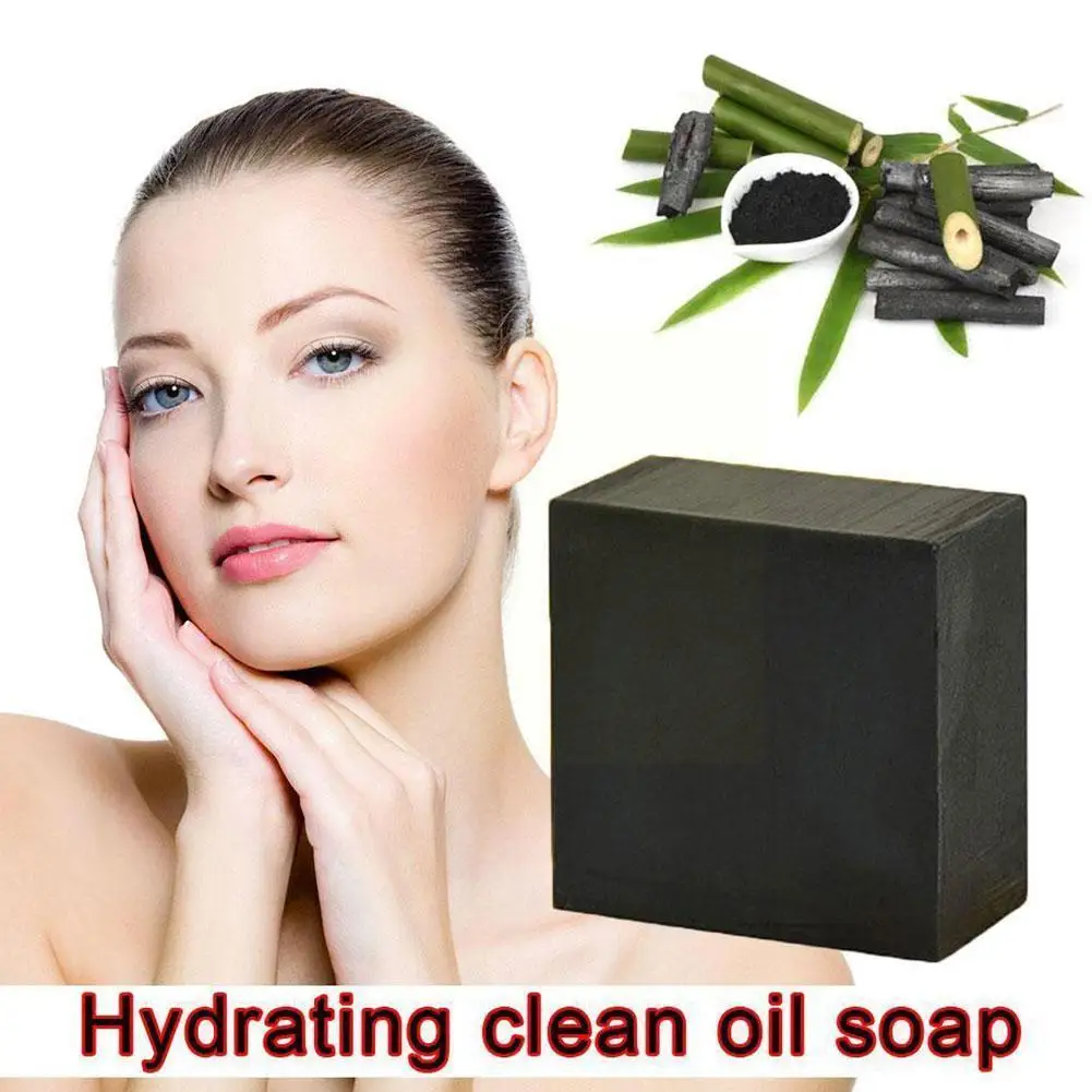 

Natural Organic Herbal Essential Black Bamboo Charcoal Handmade Remove Soap Acne Soap Cleansing Oil Whitening Skin Deep A3Q7