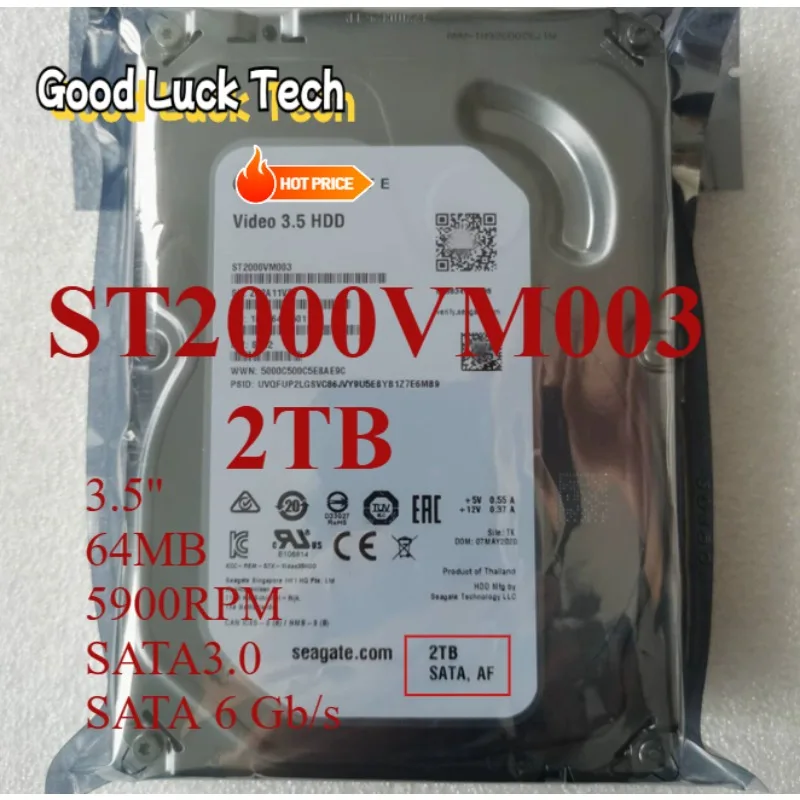 Новый жесткий диск для Sea-gate 2 ТБ ST2000VM003 3 5 дюйма SATA 6 Гбит/с 64 МБ 5900 об/мин жесткого