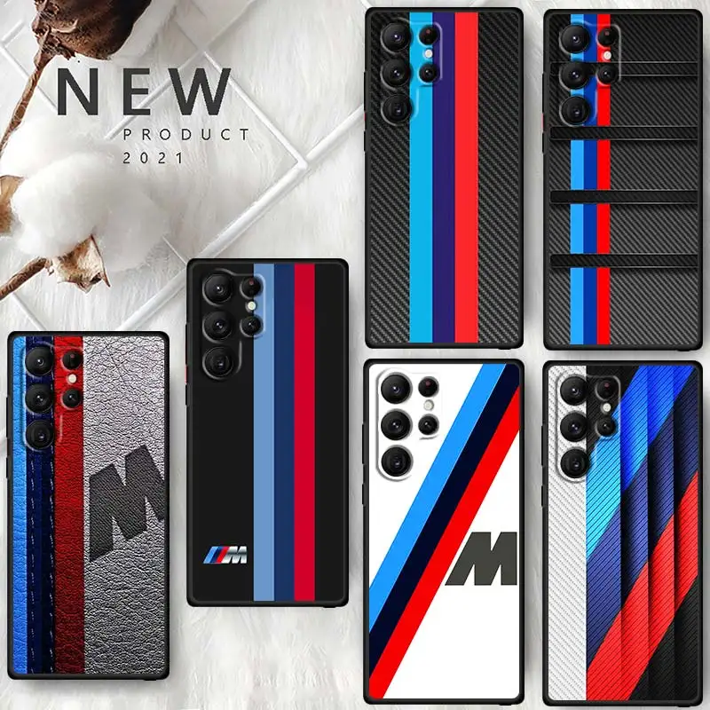 

Top Car BMW cool luxury Phone Case For Samsung Galaxy S23 S22 S21 S20 FE Ultra Pro Lite S10 S10E S9 Plus 5G TPU Black Cover