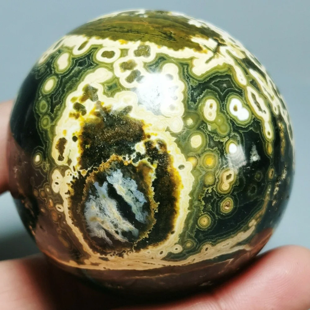 

Gather! Natural ocean jasper Jade Crystal Cave Shi Ying Crystal Ball Treatment Random shipping pictures are for reference only.