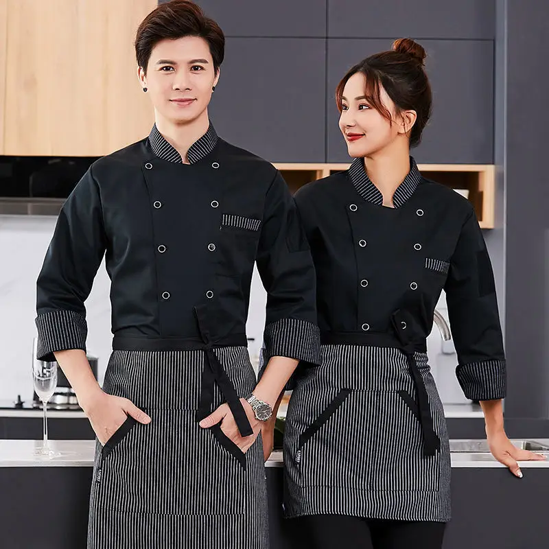 

Disney Hotel chef work clothes long sleeve men's suit restaurant back kitchen cake pastry baking short sleeve breathable women