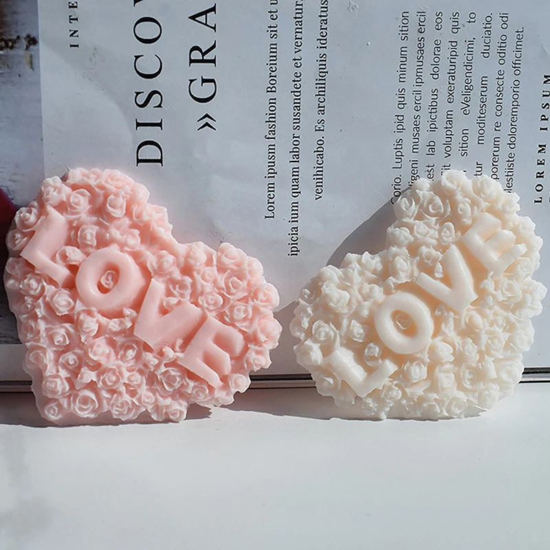 1 шт. силиконовая форма в форме розы сердца сделай сам цветок любви свеча гипс