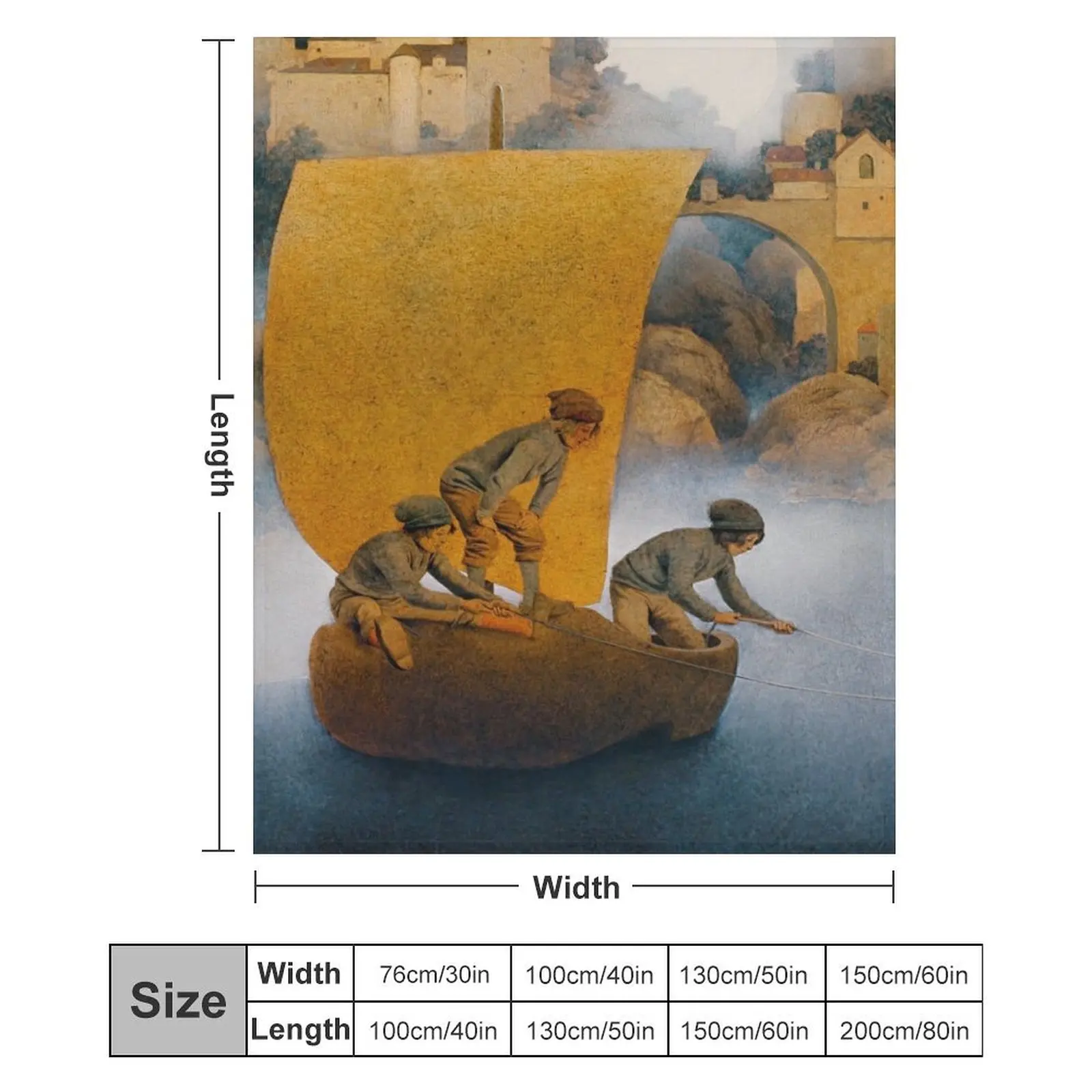 Новое одеяло Wynken Blynken и Nod от Maxfield Parrish - сказки красивые одеяла на заказ