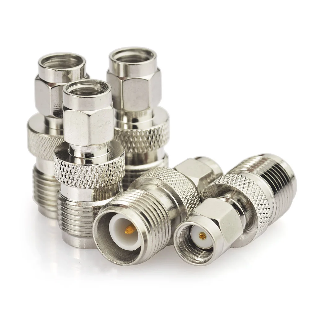 

Eightwood 5PCS Car SMA to TNC RF Coaxial Adapter RP-SMA Plug Female Socket to RP-TNC Jack Male Pin Connector Straight