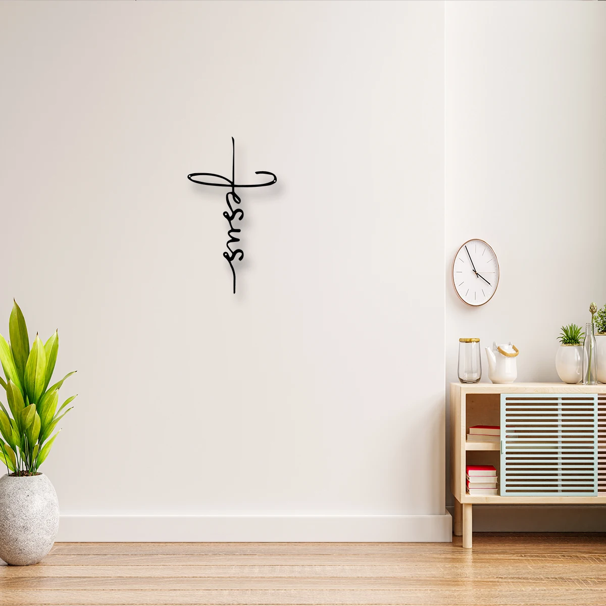 Металлические знаки с Иисусом черные силуэты фотообои для столовой кухни кафе