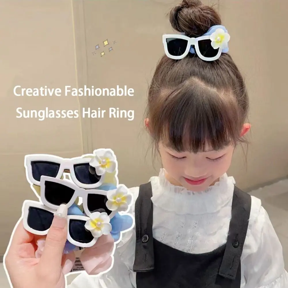 

Pearl Scrunchies Girl Head Rope Women Hair Accessories Korean Style Headwear Flower Hair Rope Sunglasses Hair Tie