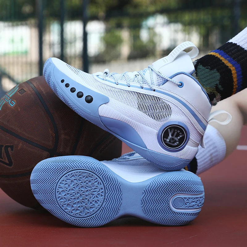 Male High Top Basketball Shoes Plus Size 46 Sport Shoes Men Luxury Brand Boys Gym Shoes Anti Slip Basketball Training Shoes Man