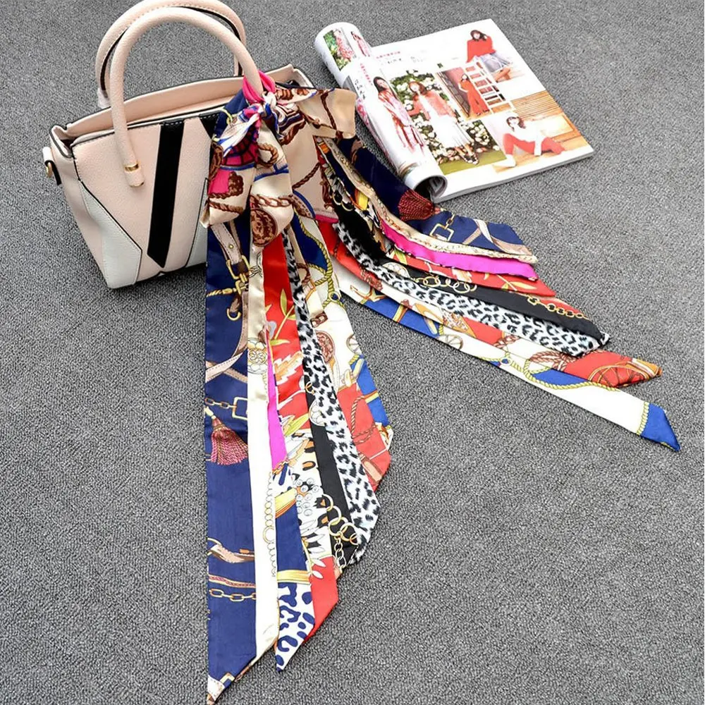 Печатаный шёлк шарф женский ремень отделанные маленькой клеткой в стиле золотой