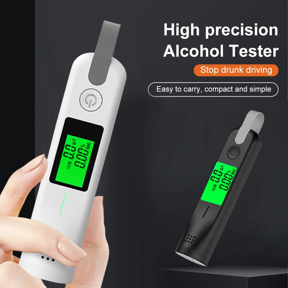 

Non-Contact Portable Breathalyzer High-Precision Alcohol Tester Keychain Rechargeable LED Display Breath Tester with Light&Sound