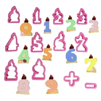 12pcs birthday candle number shape cookie cutter custom made printed fondant biscuit mold kitchen baking cake decorating tools