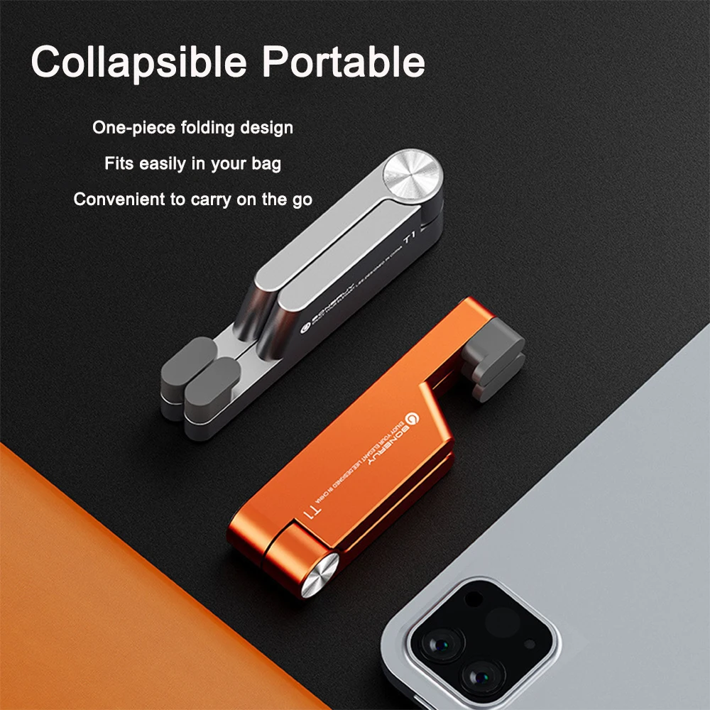 T1 Складные подставки для телефона Универсальный мини-размер Алюминиевый