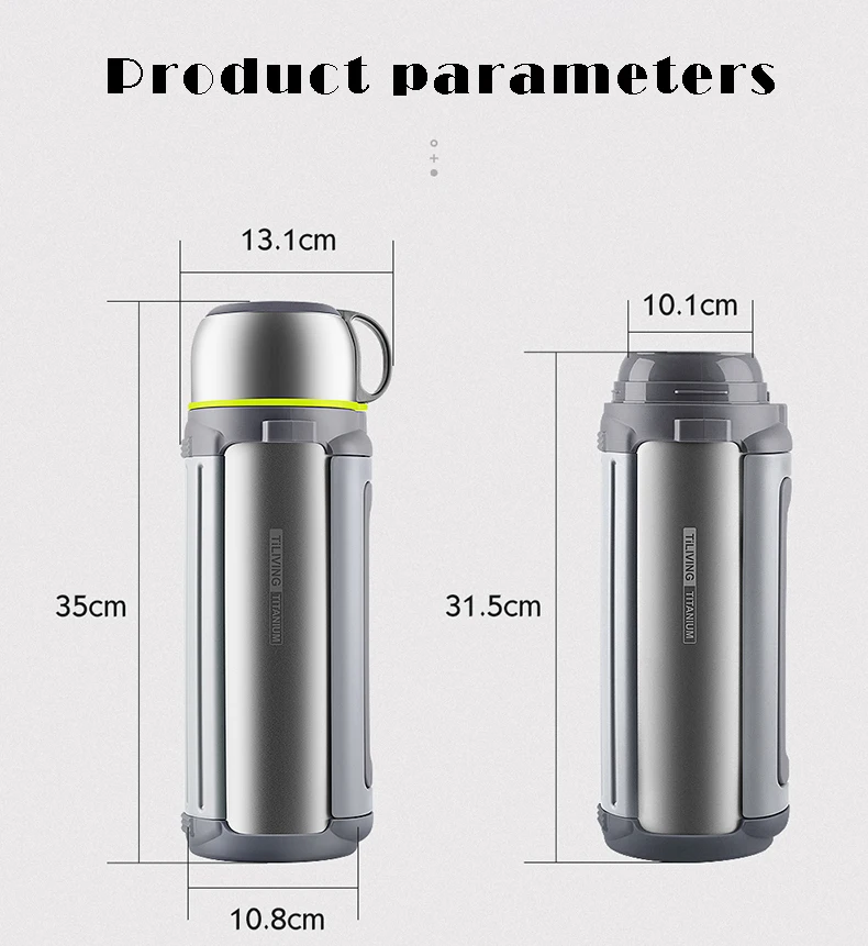 Титановый изолированный чайник объемом 1 5 л/1 8 л с крышкой для путешествий на