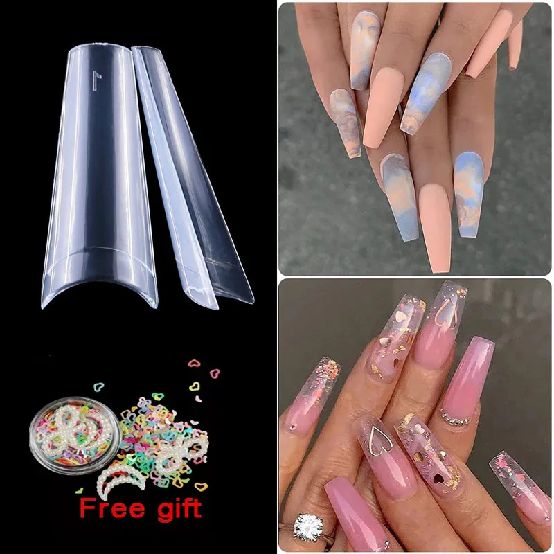 

Накладные ногти для французского гроба, натуральные акриловые накладные ногти, прозрачные гибкие накладные ногти для наращивания пальцев, ...