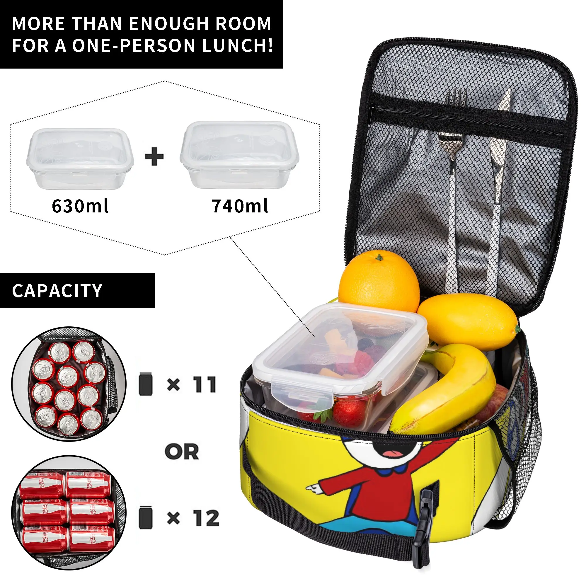 Фото Изолированные сумки для обедов Simon Super Rabbit Accessories, коробка для еды Y2K, термосумка-холодильник для школы №4
