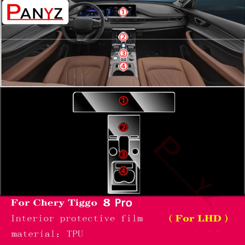 

TPU Car Gear Dashboard Gps Navigation Screen Film Protective Sticker for Chery Tiggo 8 Pro Tiggo 8 Gls Anti-scratch 2020 2021