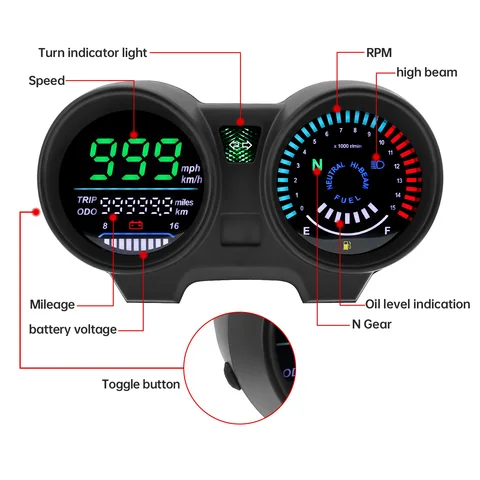 Цифровой приборной панели, светодиодный электроника, мотоцикл, измеритель оборотов в минуту, спидометр для Бразилии, для Титанов 150, подходит для Honda CG150 Fan150 2010