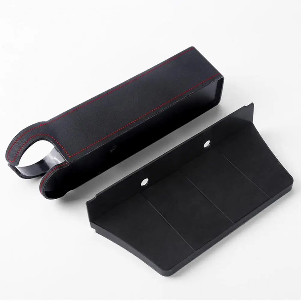 

Auto Seat Storage Box Multifunctional Large Capacity Reversed Charging Hole Faux Leather ABS Auto Seat Seam Pockets for Driving