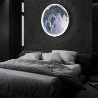 led outdoor wall light bathroom fixtures ring moon wall lamp for bedroom decoration living room applique murale moon lamp