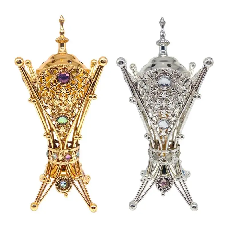 

Classical Antique Cone Incense Burner Pure Iron Household Indoor Decorative Zen Eastern Style Desktop Ornament With Lid For Room