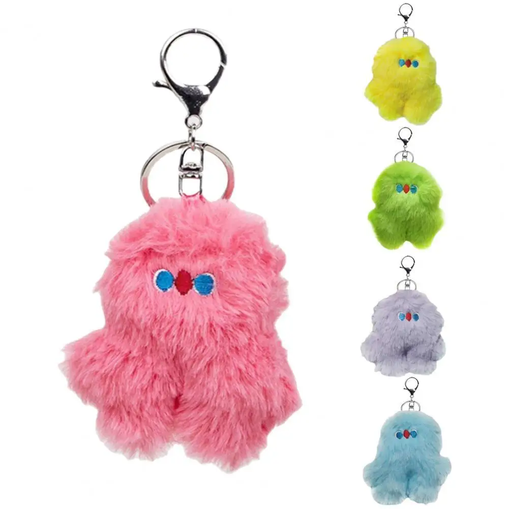 

Цепочка для ключей, цветная Подвеска для сумки, декоративный Универсальный плюшевый брелок с гладкой поверхностью в виде кролика