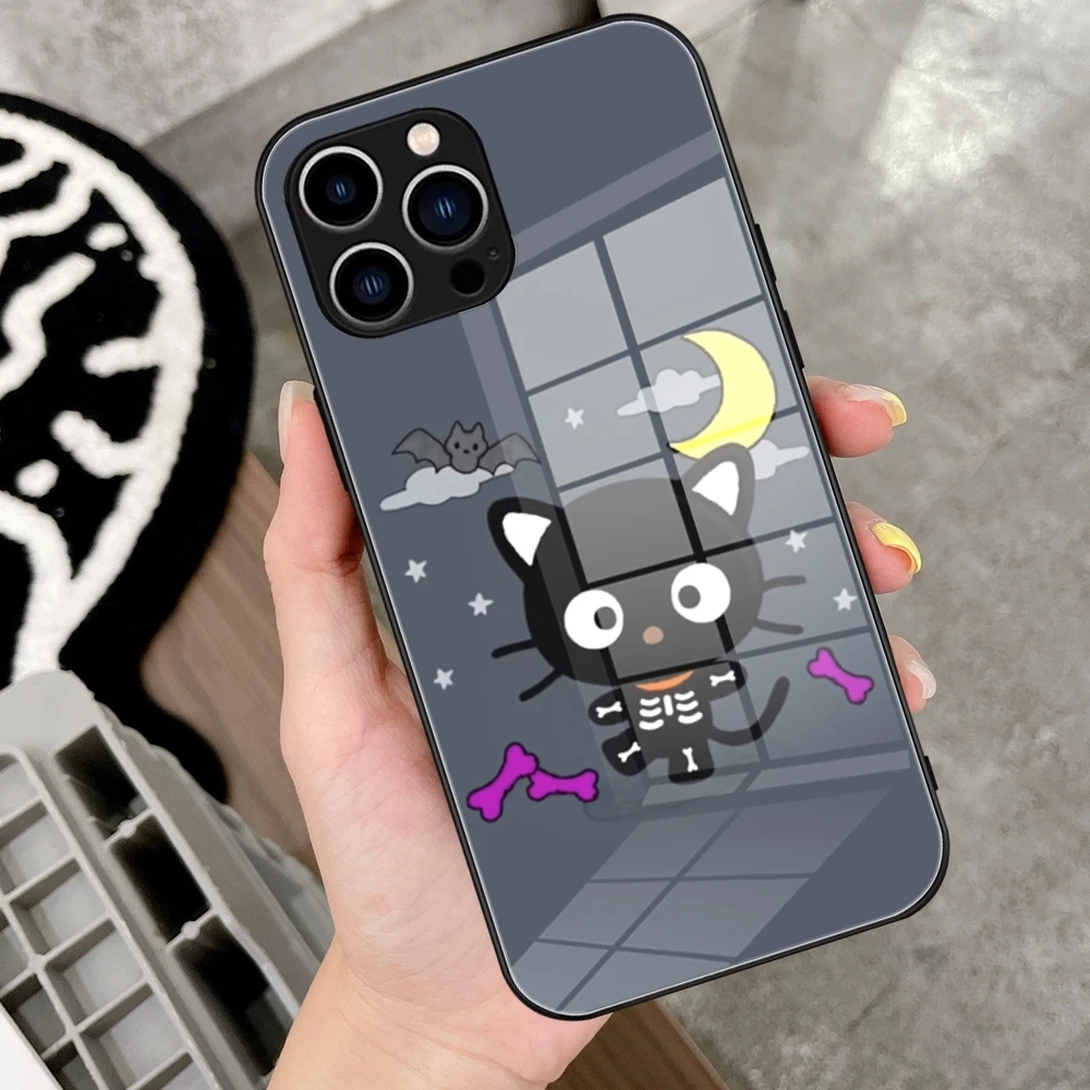 Чехол для телефона с милым мультяшным котом ChococatS стекло iPhone 16 Promax 15 Pro 14 Plus 13 12 mini