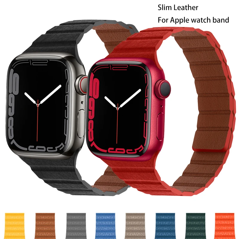 

Ремешок кожаный для Apple watch band 44 мм 45 мм 40 мм 41 мм 42 мм 38 мм 45