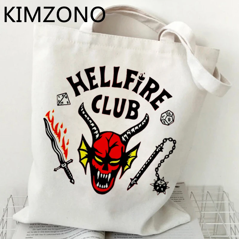 

Сумка для покупок Hellfire Club, сумка из переработанного материала, Холщовая Сумка-тоут Hellfire Club, сумка из ткани с перевернутым верхом