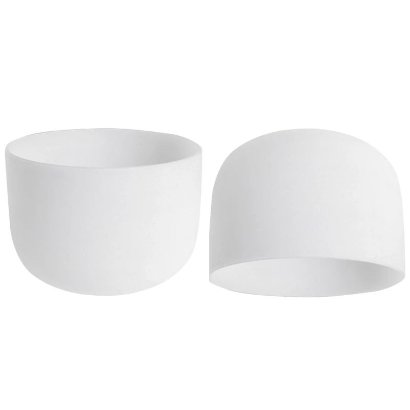 

HOT 2 Pcs 8Inch Note Perfect Sound Chakra Frosted Quartz Crystal Singing Bowl E Solar Plexus & F Heart