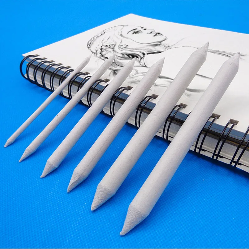 3/6pcs/set Sketcking Tool Rice Paper Pen artist Supplies Blending Smudge Stump Stick Tortillon Sketch Art White Drawing Charcoal