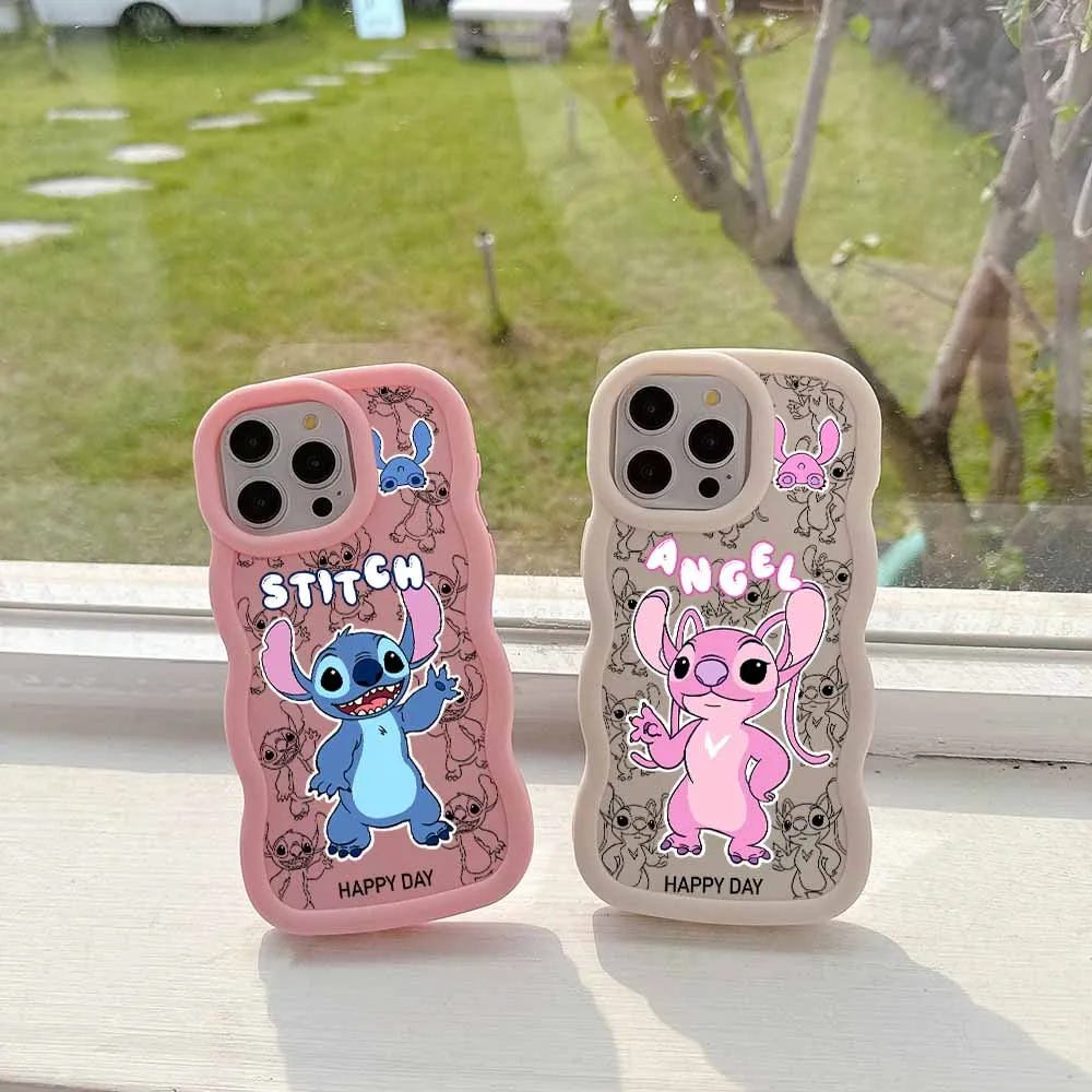 Чехол для телефона Disneies Stitch Angel Samsung A03 A05S A10S A11 A12 A20S A21S A13 A14 A55 A54 A34 A53 A30 A32 A33 A73