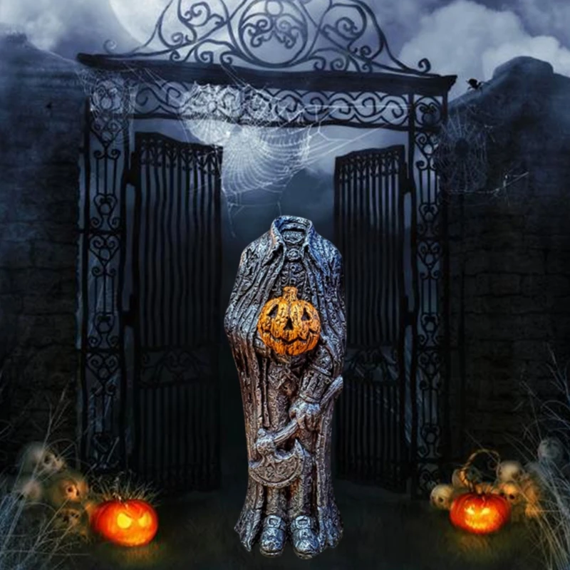 

Бесголовые украшения в виде тыквы, скульптура из смолы, поделки, украшения для Хэллоуина вечерние НКИ, офиса, рабочего стола, домашние украш...