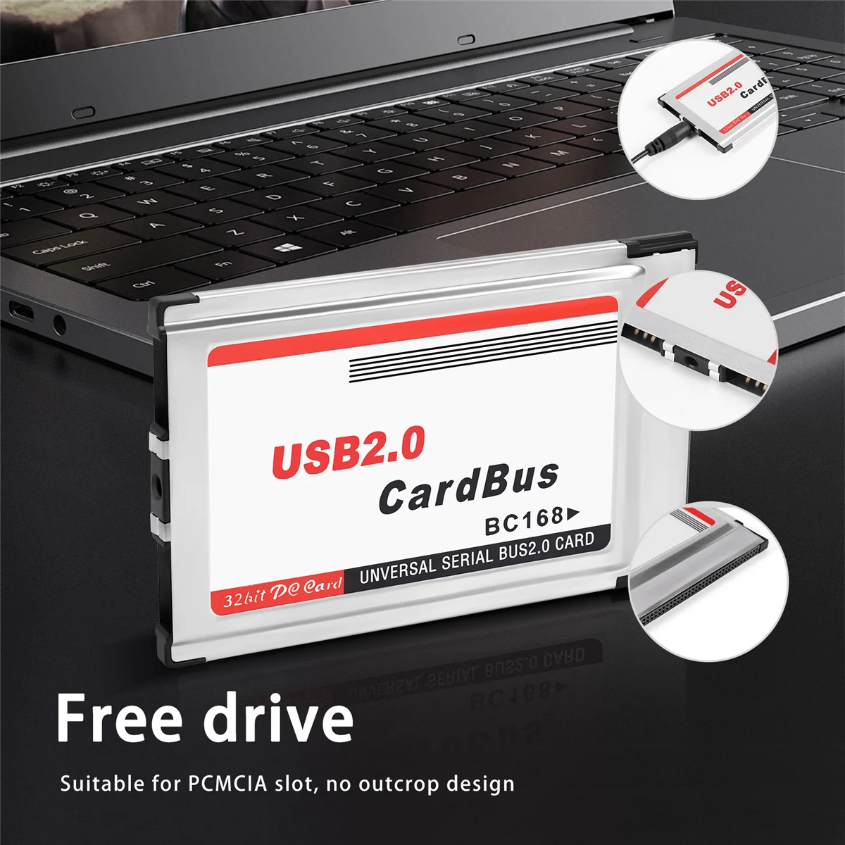 PCMCIA — USB 2.0 CardBus двойной 2-портовый адаптер для карт 480 м портативного компьютера