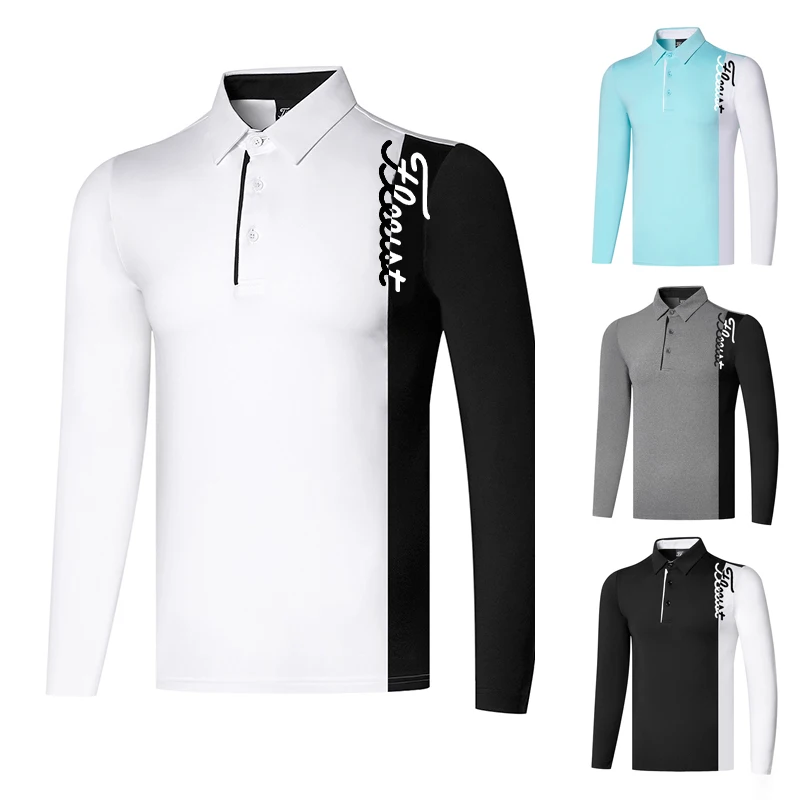 

New Golf Polo Shirts Quick Drying for Men Long Sleeve T-shirt Outdoor Sports Breathable Golf Wear