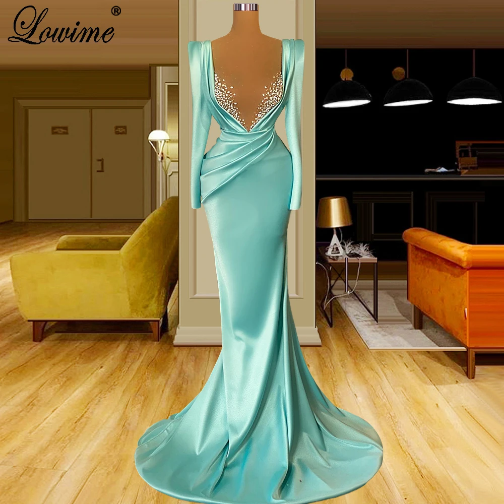 

Женское коктейльное платье, официальное вечернее платье с длинным рукавом, расшитое бисером, 2022