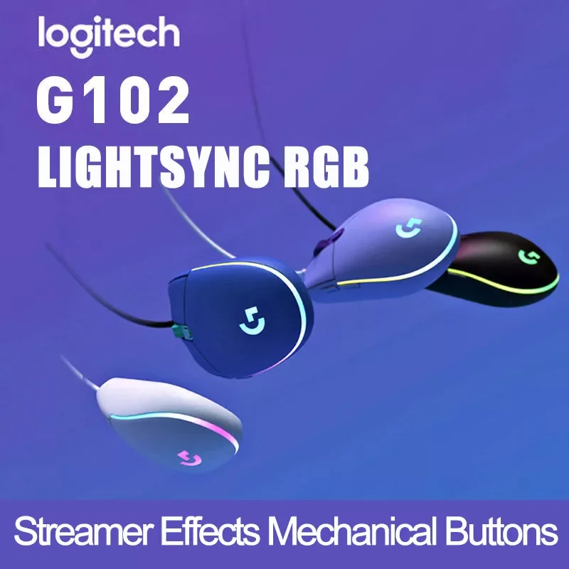 

Logitech G102 LIGHTSYNC Pc Gamer Gaming Mouse Wired Mouse Gamer Mice Support Desktop Windows 10/8/7 Optical Mouse for Laptop