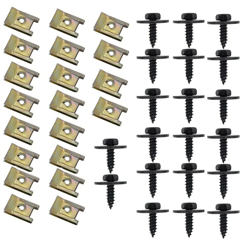 

20 пар зажимов для винтов и гаек в комплекте, зажим для гаек из листового металла, раннее нижнее крыло с винтами (J260 + J98)