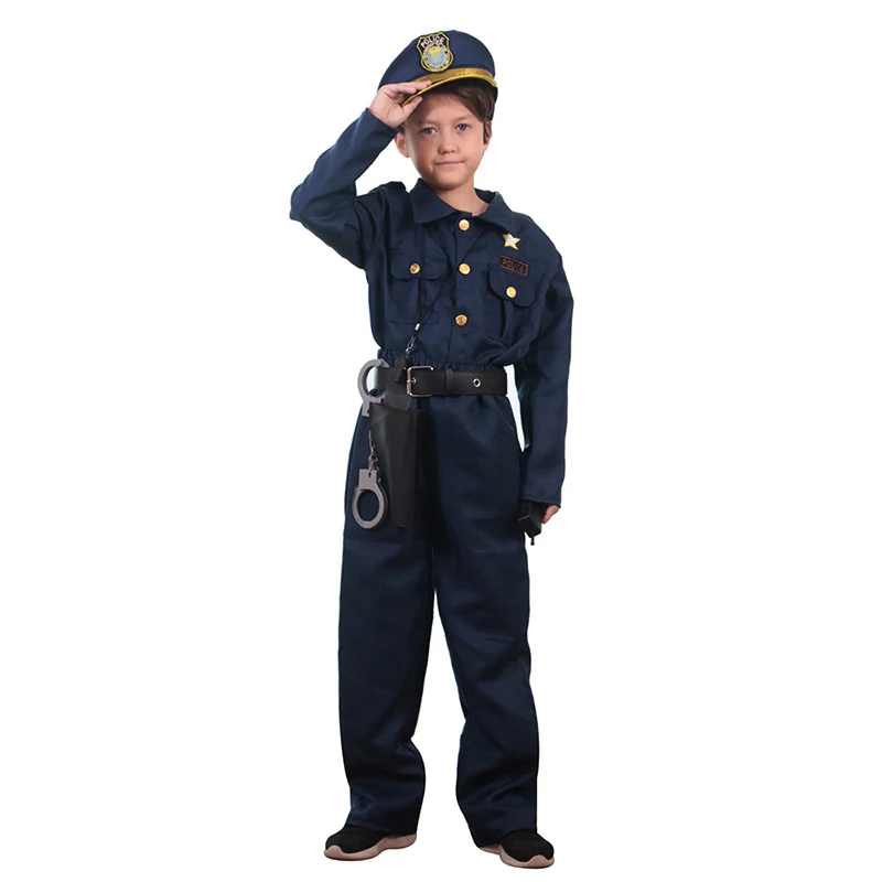 

Halloween Costumes Spot Children's Police Role Play Children's Carnival Party Boys Kids Child Occupation Cosplay Costume