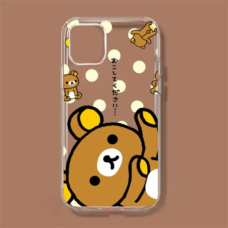 Милый чехол Rilakkumas для телефона iPhone 11 12 Mini 13 Pro XS Max X 8 7 6s Plus 5 SE XR прозрачный |