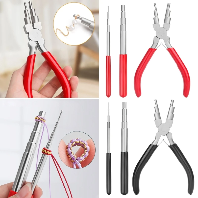 

Wire Looping Tool Wire Looping Mandrel and 6 in 1 Bail Making Plier for Jewelry Wire Wrapping and Jump Ring Forming