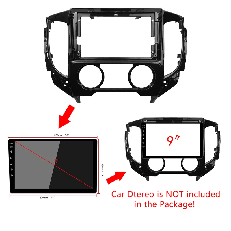 

Автомобильный радиоприемник 2 Din 9 дюймов, установка DVD GPS Mp5 ABS PC, пластиковый корпус для MITSUBISHI Triton 2017 2018 2019, комплект для приборной панели