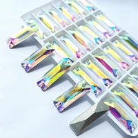cosmic baguette shape high quality glass sew on stones rectangle glitter crystal ab rhinestones for diy crafts sewing clothes