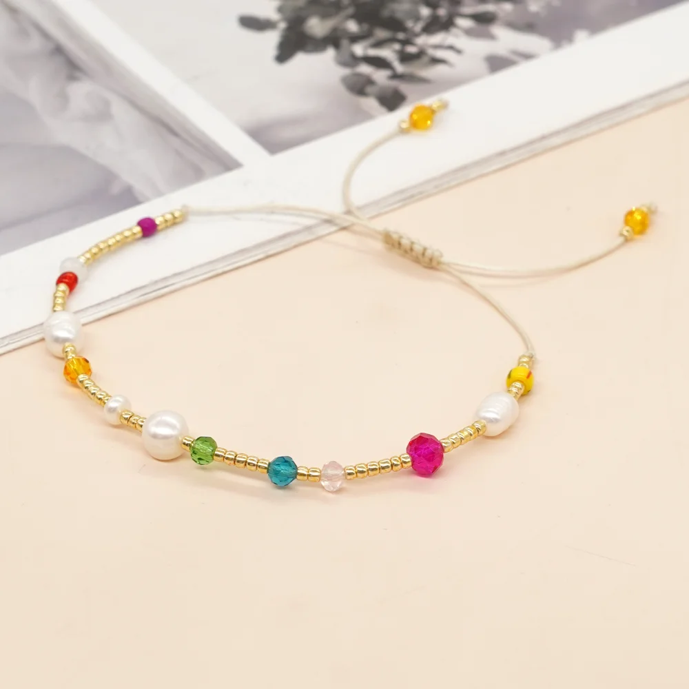 Go2boho красочные Кристальные пресноводные жемчужины регулируемые ювелирные