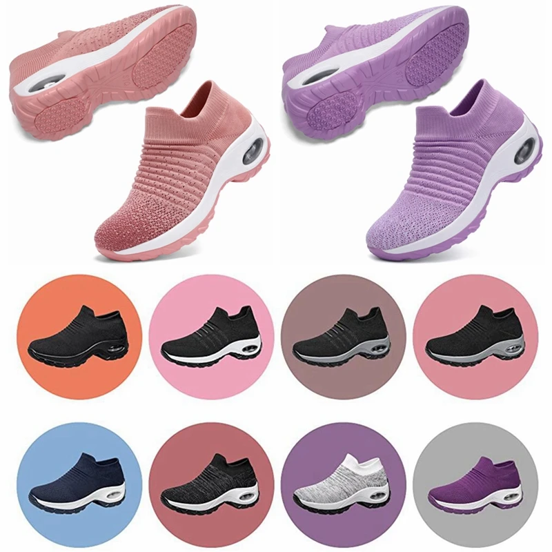 Женские кроссовки-носки без шнуровки сетчатая обувь на платформе с воздушной